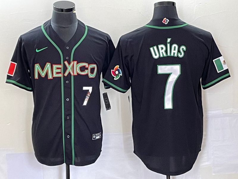 Men 2023 World Cub Mexico #7 Urias Black white Nike MLB Jersey27